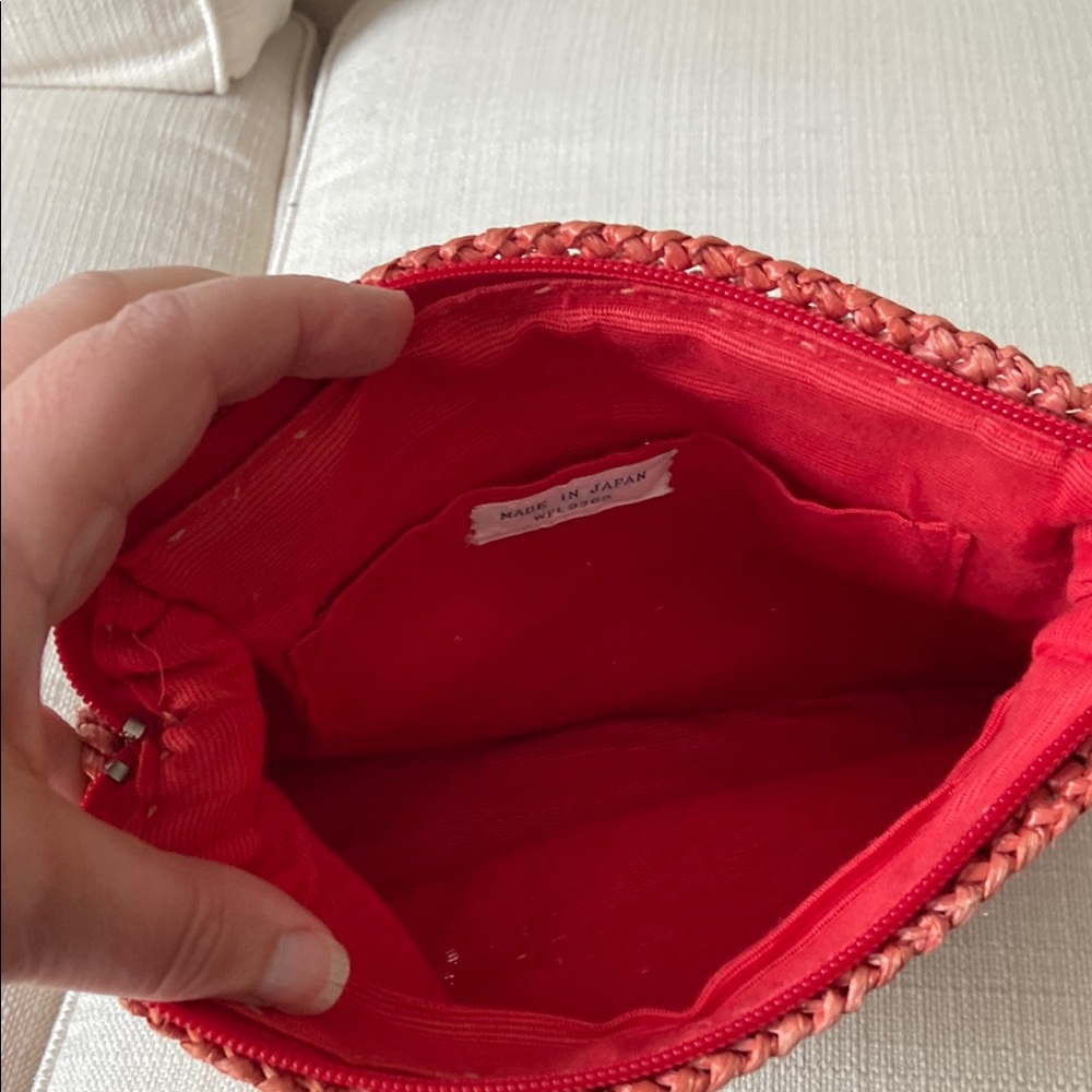 Woven Coral Straw Bag - Picture 7 of 10